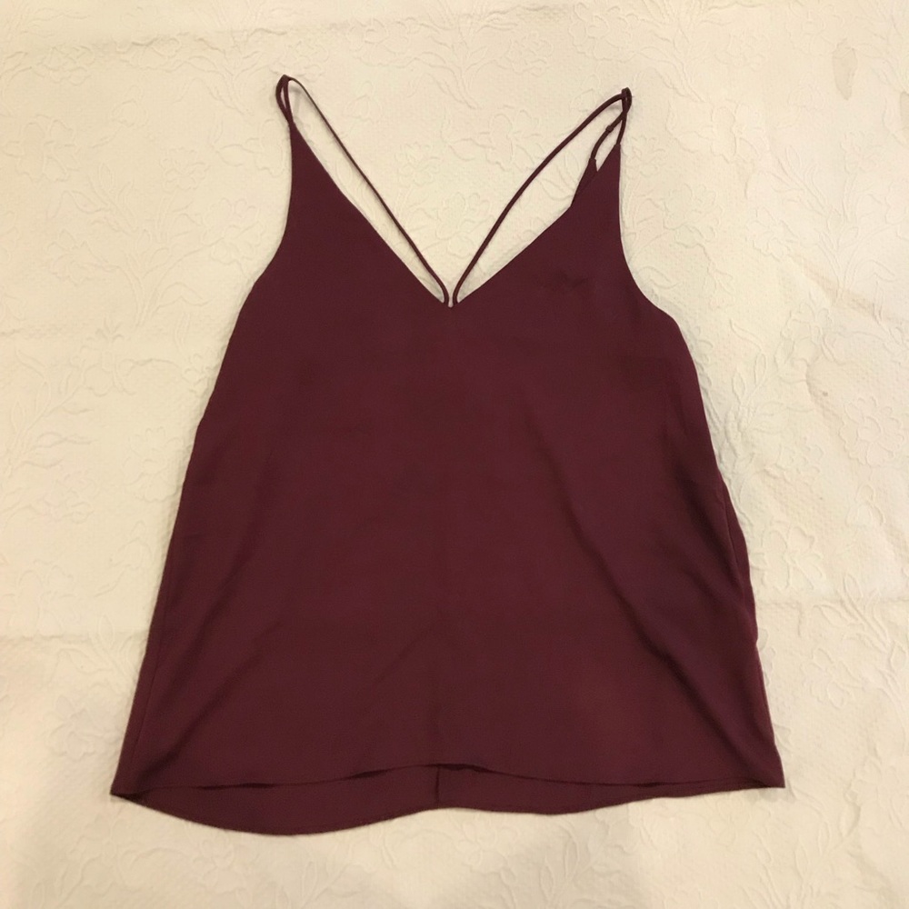 Topshop maroon loose fitting tank top